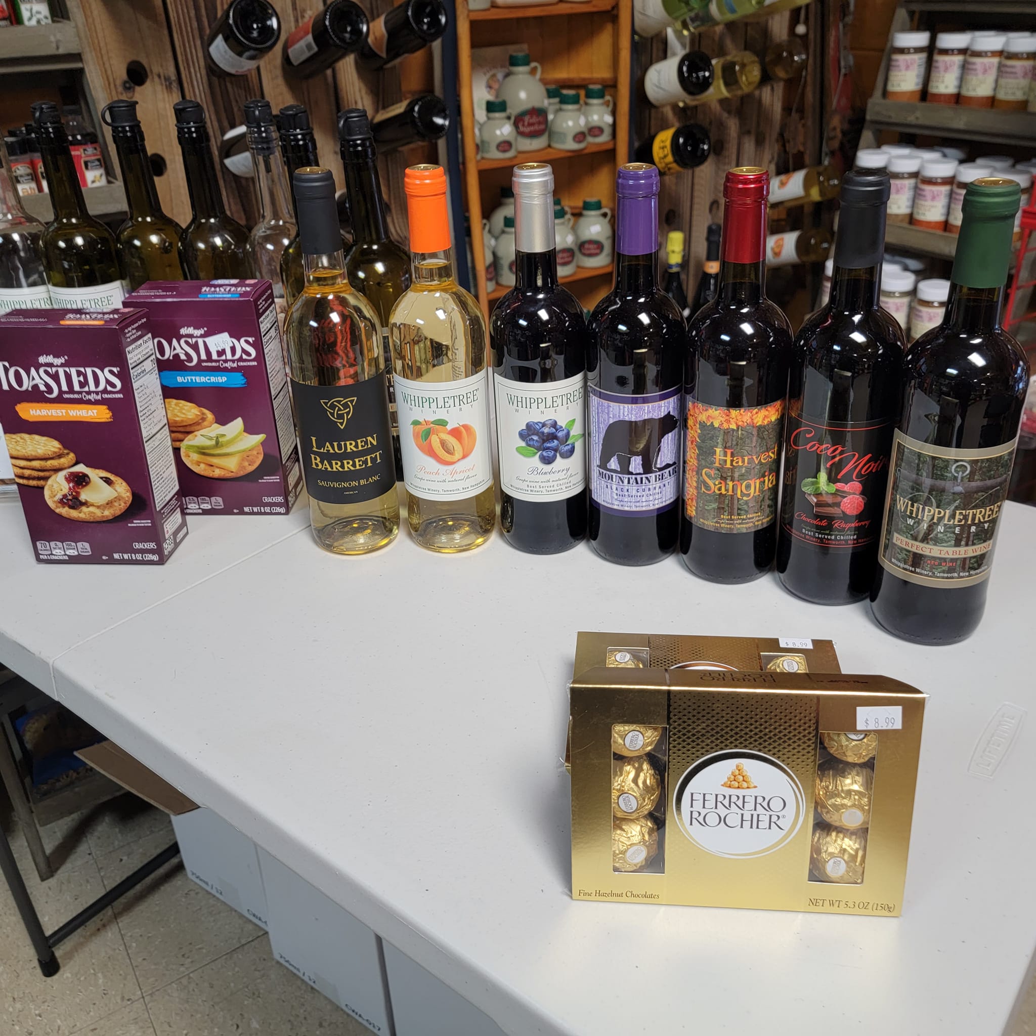 Whippletree Winery wines and Ferrero Rocher